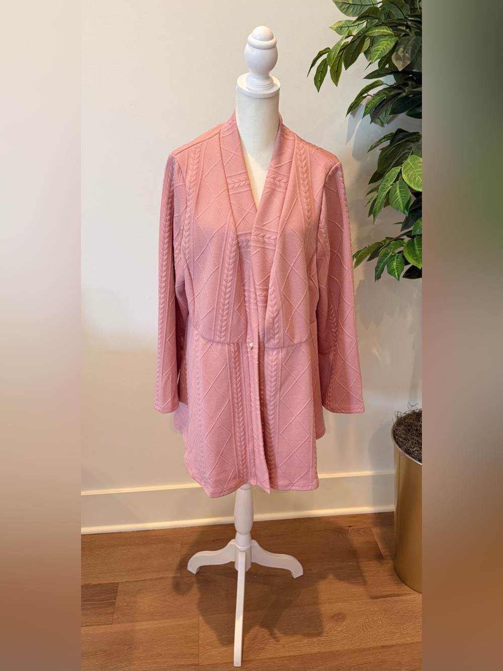 SHEIN Pink Curve 2XL Knit Cardigan